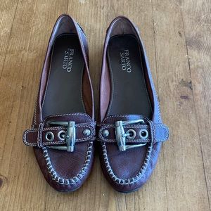 Franco Sarto leather driving moccasin with buckle